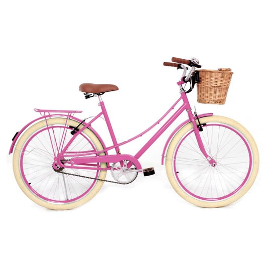Bicicleta Milla vintage retro modelo antigo aro 26 Rosa Netshoes