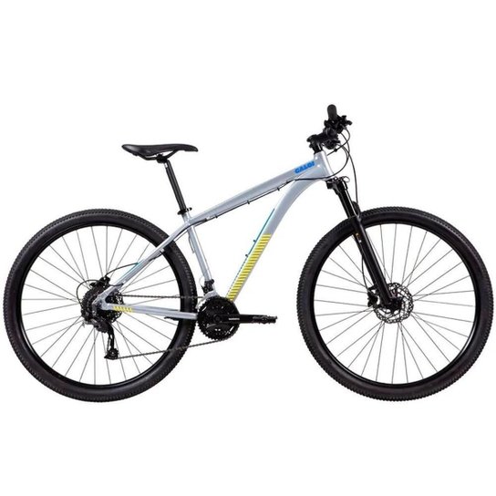Bicicleta MTB Caloi Atacama Aro 29 - Susp Dianteira - 19" - 27 Velocidades - Prata - Azul Menor preço em Bicicleta MTB Caloi Atacama Aro 29 - Susp Dianteira - 19" - 27 Velocidades - Prata - Azul