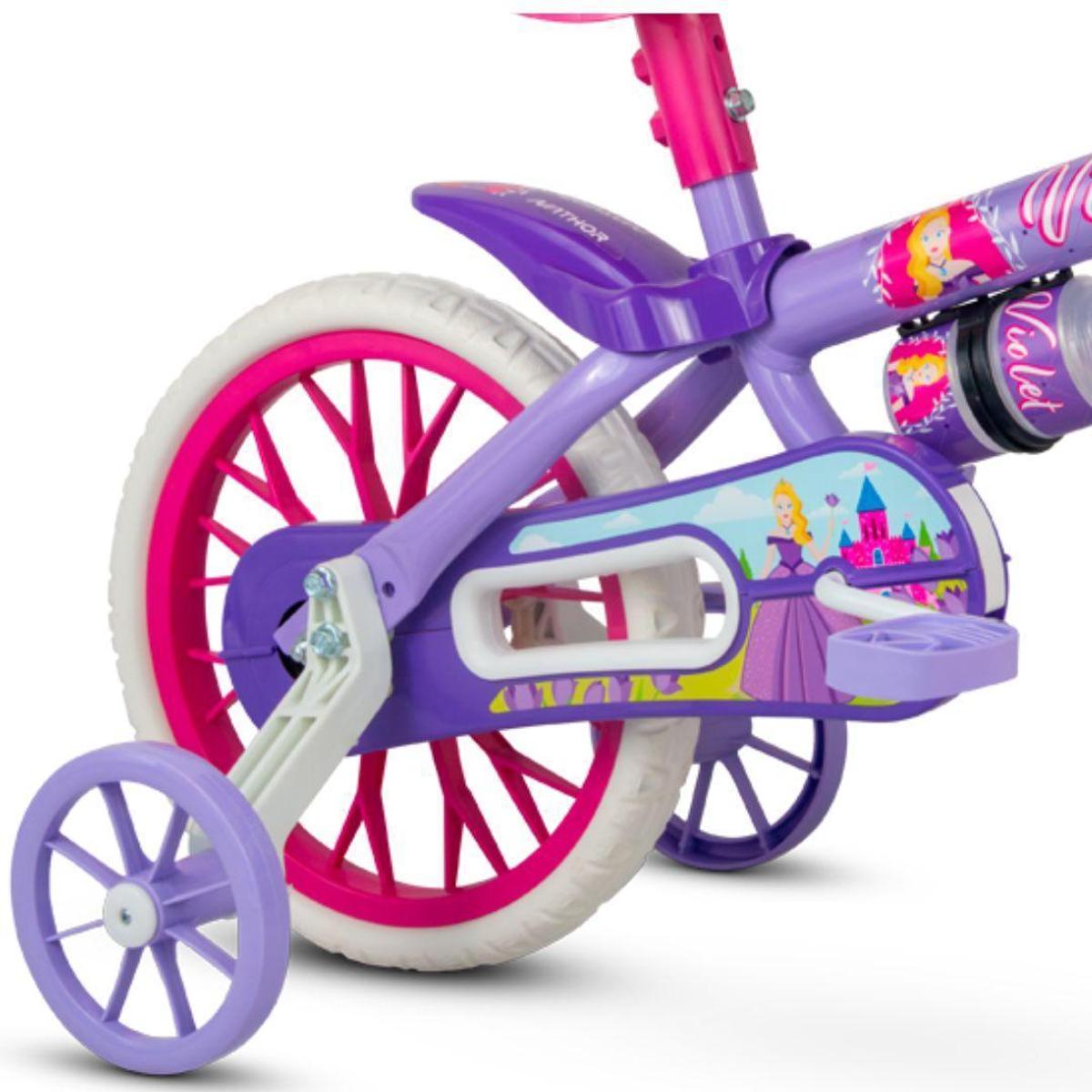 Bicicleta para Menina Aro 12 Violet Nathor - Rosa | Netshoes