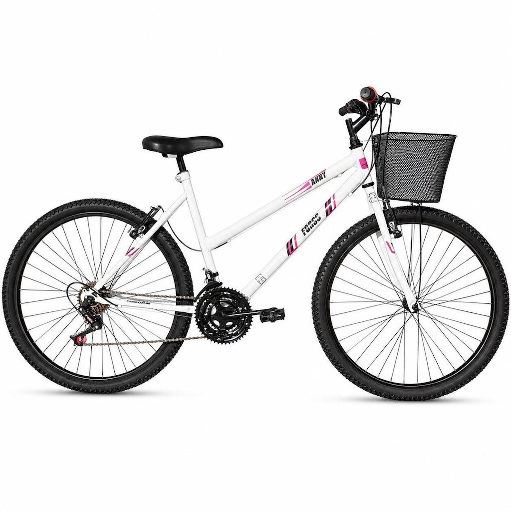 Bicicleta Passeio Anny Aro 26 C/cestinha 18 Vel. Branca