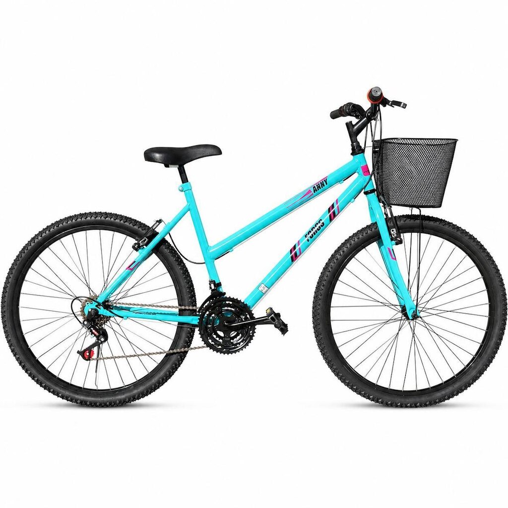Bicicleta Passeio Anny Aro 26 C/cestinha 18 Vel. Rosa