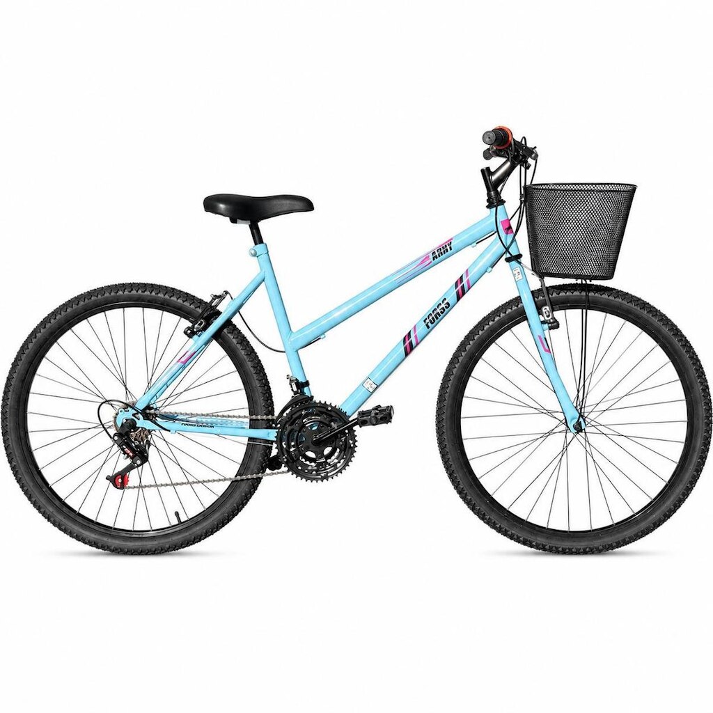 Bicicleta Passeio Anny Aro 26 C/cestinha 18 Vel. Rosa