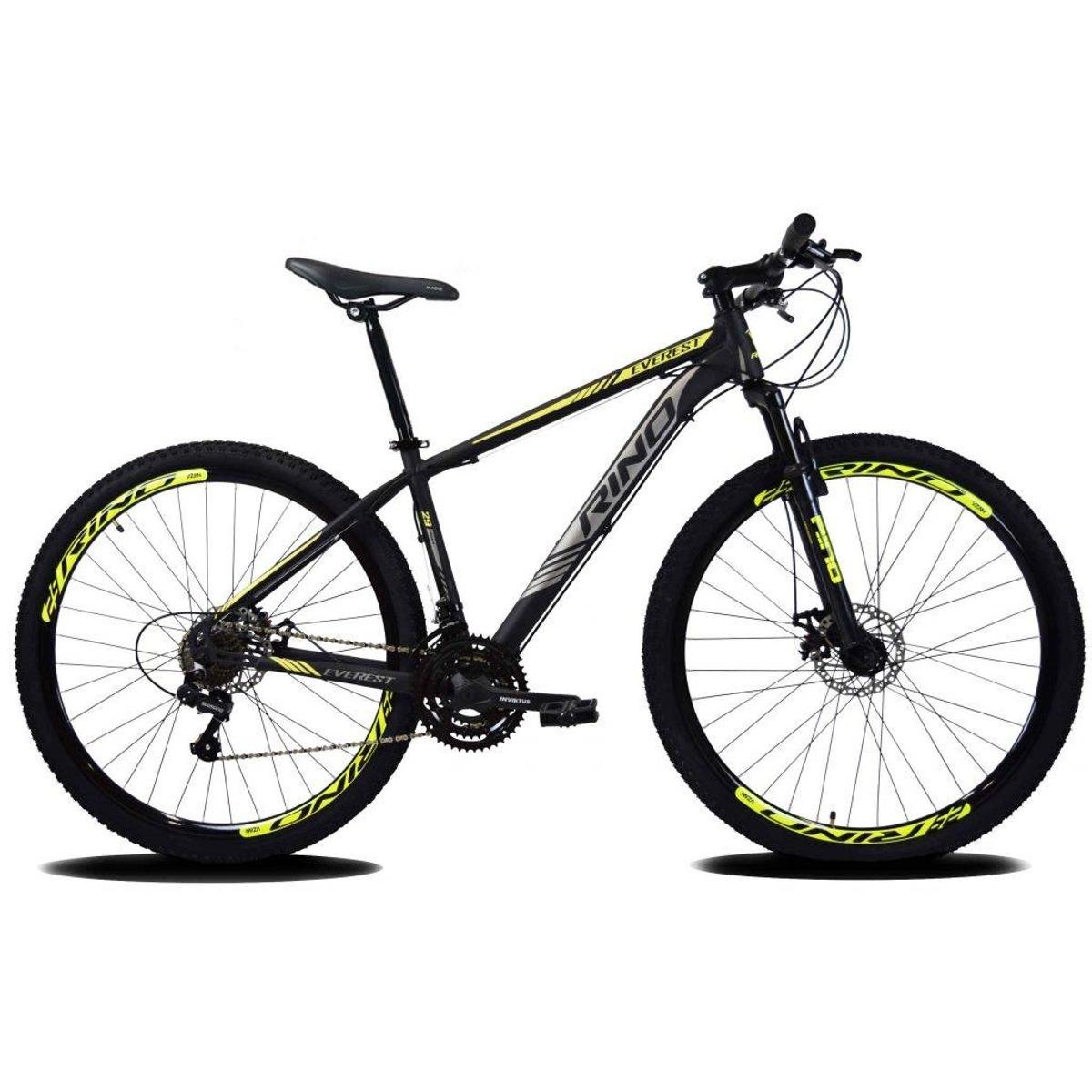 Bicicleta Rino Everest Disc H Aro 29 Susp. Dianteira 24 Marchas - Amarelo/rosa
