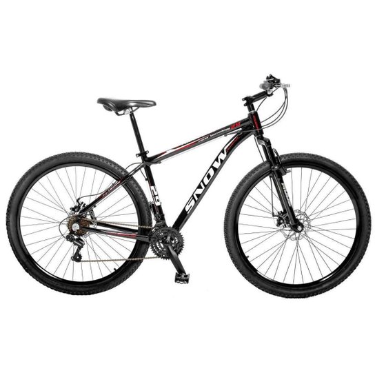 Bicicleta Snow MTB Alumínio Aro 29 Shimano 21 Marchas Freios a Disco - 429 - Preto