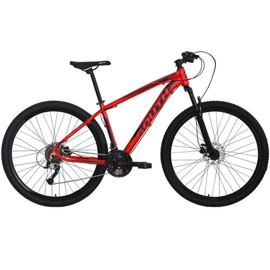 Bicicleta South Legend - 27 Marchas - Freios Hidraulicos - Aro 29 - Aluminio - Vermelho Menor preço em Bicicleta South Legend - 27 Marchas - Freios Hidraulicos - Aro 29 - Aluminio - Vermelho