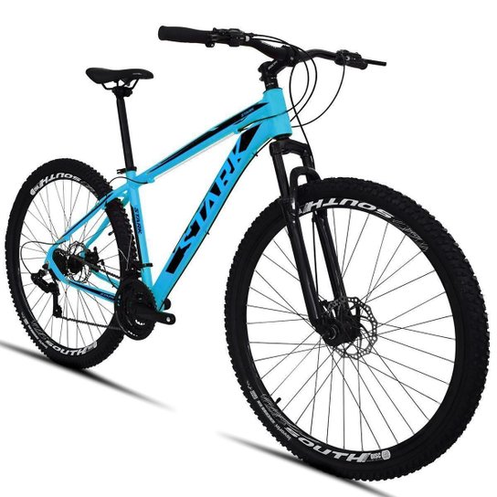 Bicicleta South Stark 2021 - Aro 29 - 21 Marchas - Freios a Disco - Suspensão Dianteira - Azul+Preto Menor preço em Bicicleta South Stark 2021 - Aro 29 - 21 Marchas - Freios a Disco - Suspensão Dianteira - Azul+Preto