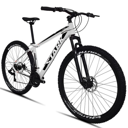 Bicicleta South Stark 2021 - Aro 29 - 21 Marchas - Freios a Disco - Suspensão Dianteira - Branco+Preto Menor preço em Bicicleta South Stark 2021 - Aro 29 - 21 Marchas - Freios a Disco - Suspensão Dianteira - Branco+Preto