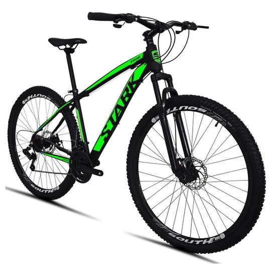 Bicicleta South Stark 2021 Aro 29 Alumínio Freio a disco Câmbio Shimano 24 marchas - Preto+verde é ruim? Bicicleta South Stark 2021 Aro 29 Alumínio Freio a disco Câmbio Shimano 24 marchas - Preto+verde é boa?