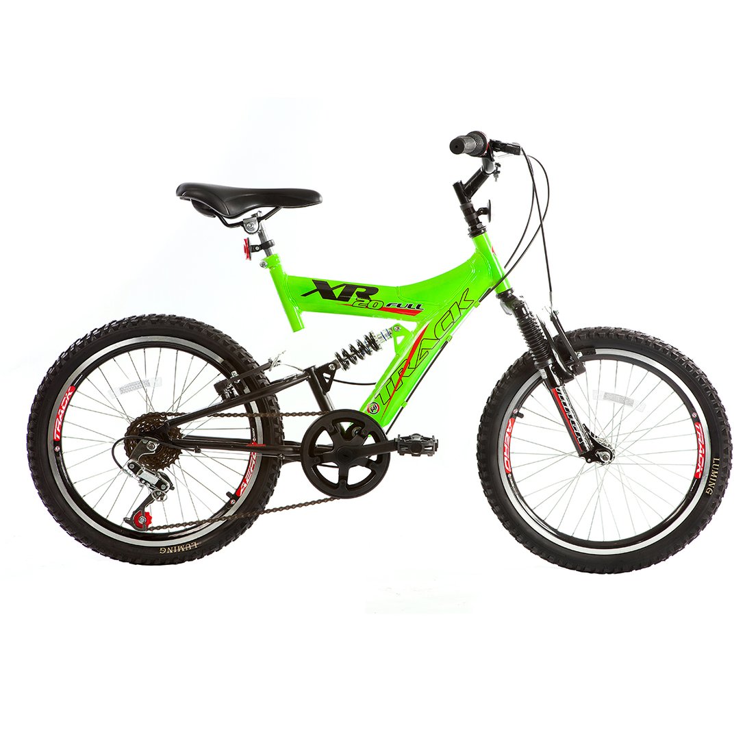 Bicicleta Track Bikes XR 20 Full Infantil Aro 20 Verde Limão+Preto