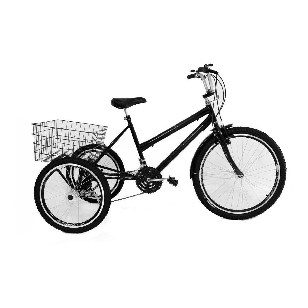 Bicicleta Triciclo Luxo Aro 26 Completo Com 21 Marchas Menor preço em Bicicleta Triciclo Luxo Aro 26 Completo Com 21 Marchas