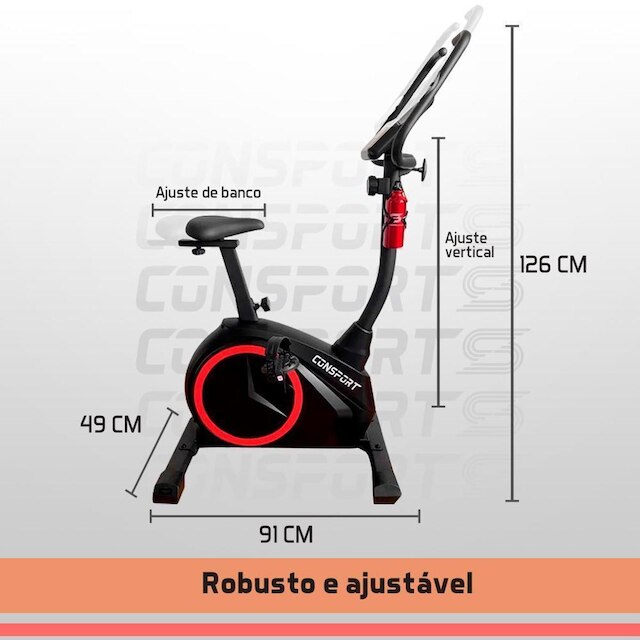 Bicicleta Vertical Ergometrica V2000 Magnética Ajustável Consport