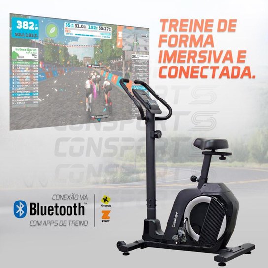 Bicicleta Vertical Prime VP2000 Connect Bluetooth Magnética 8 Níveis Consport