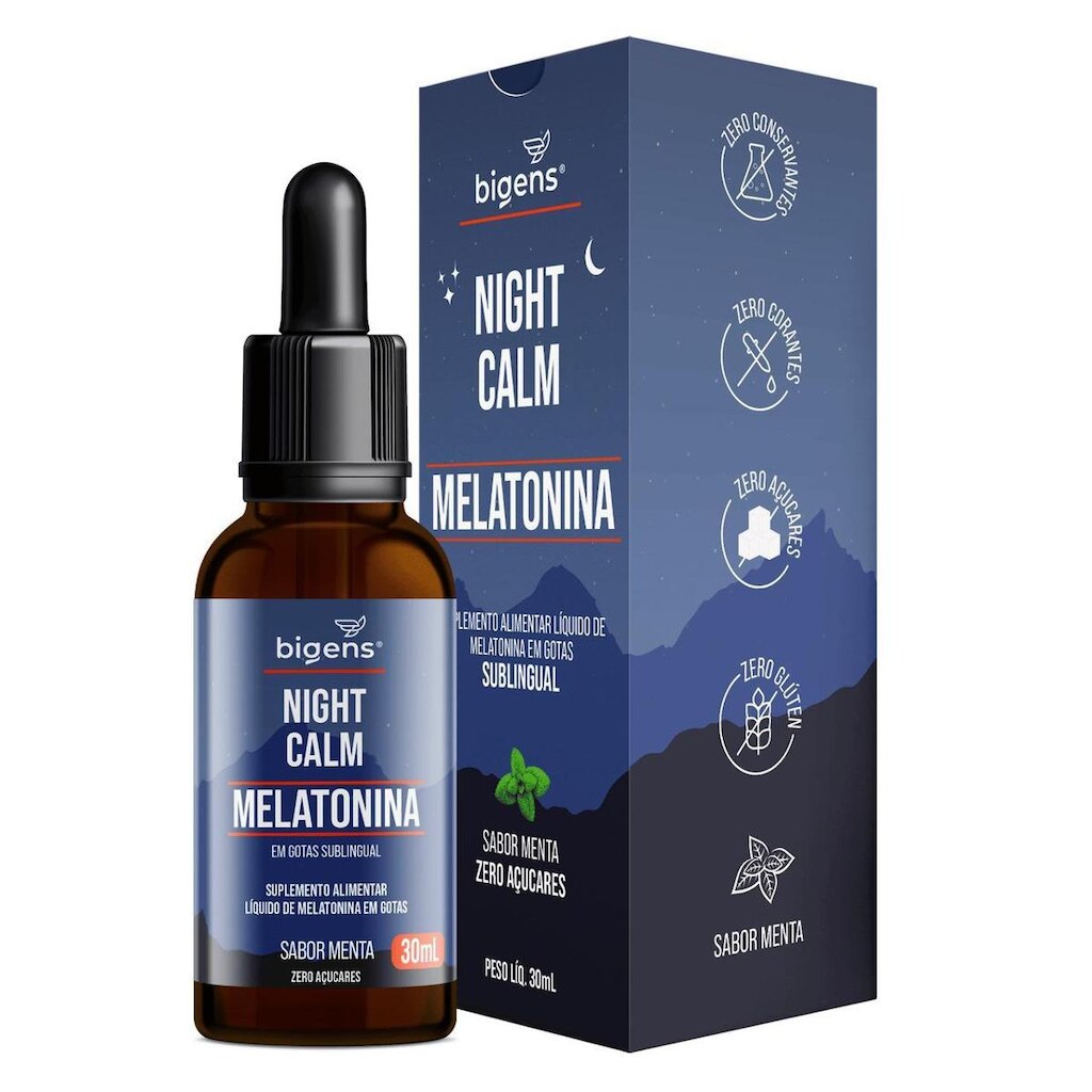 BIGENS MELATONINA NIGHT CALM 30ML GOTAS SABOR MENTA