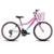 Bike Infantil Feminina Aro 24 KOG Alumínio 18V Cestinha - Branco+Rosa