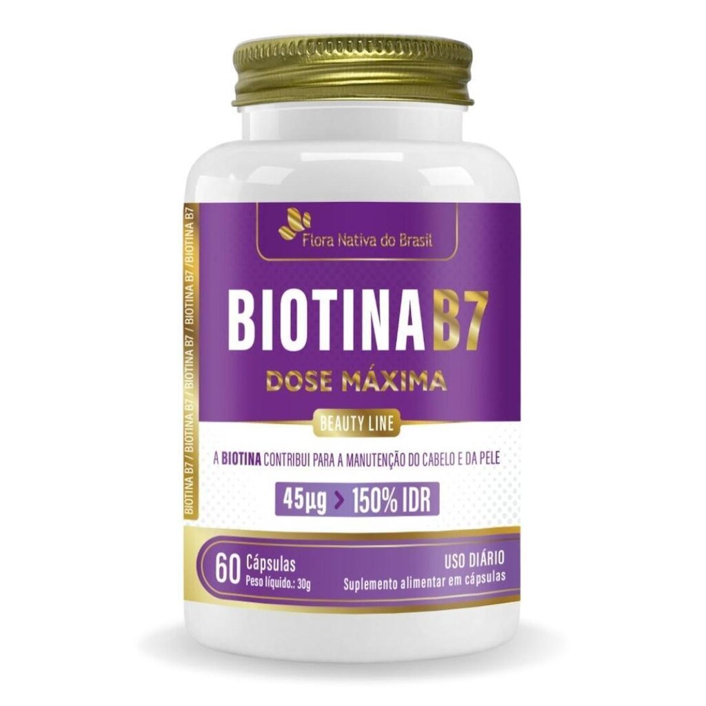 Biotina B7 150% IDR 60 Caps Flora Nativa do Brasil