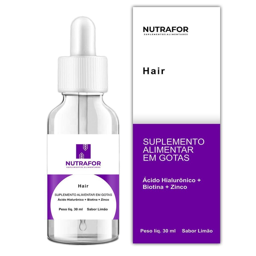 Biotina C/ Hialurônico e Zinco em gotas sublingual - Maior absorção