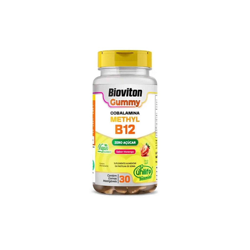 Bioviton Gummy Methyl B12 Sabor Morango 30 gomas Unilife