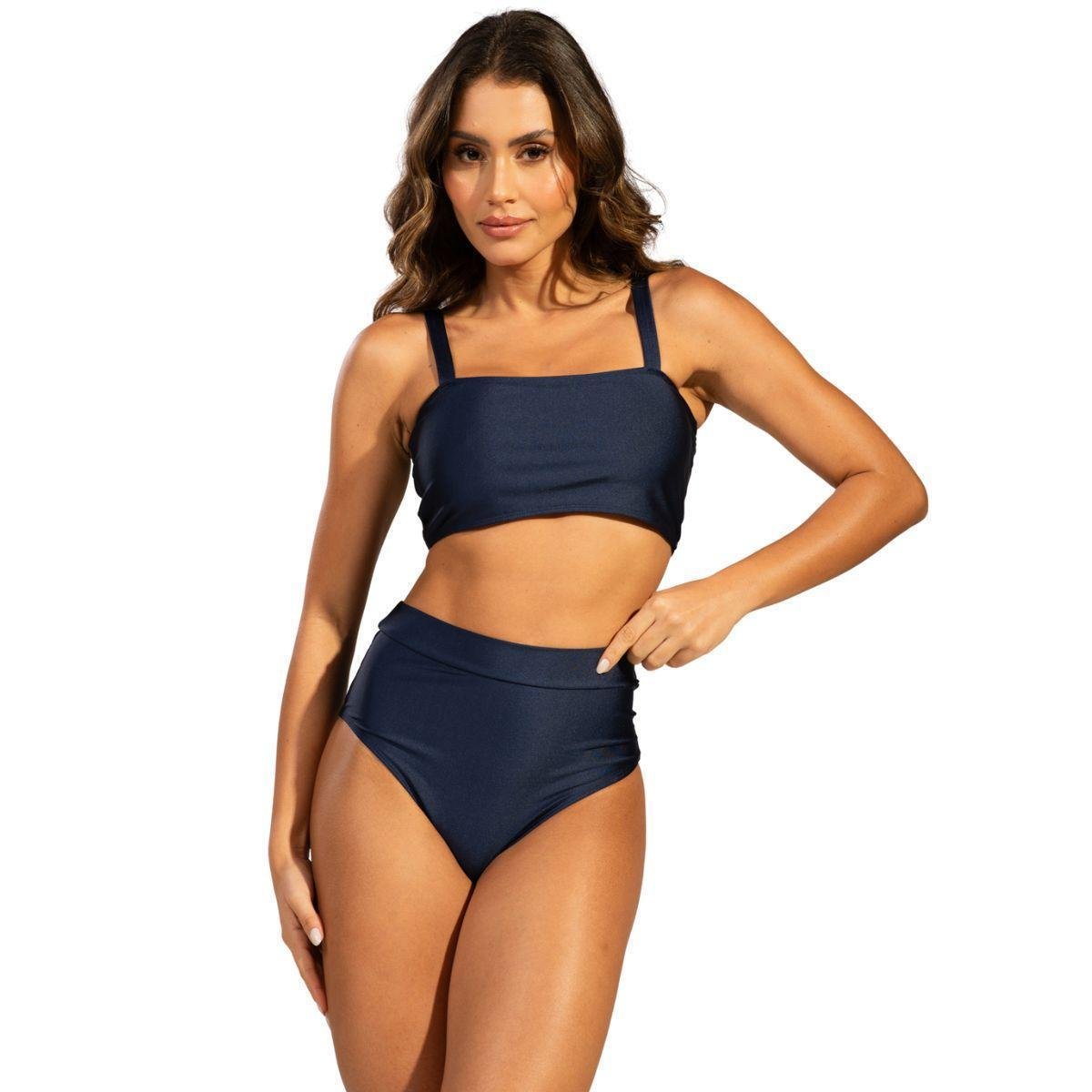 Biquini Cropped Com Short Cintura Alta em promoção na Netshoes!