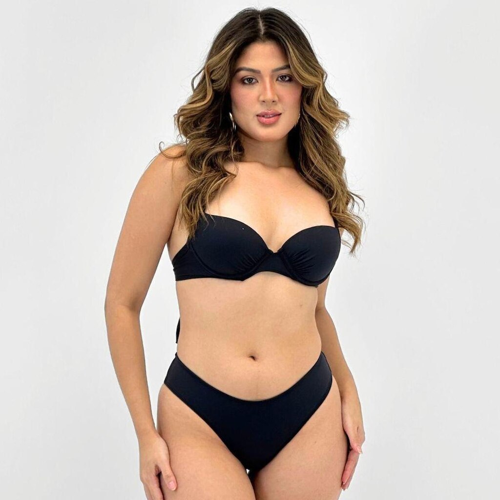 Biquíni Sol Pleno Liso Alça com Bojo Tanga Feminino