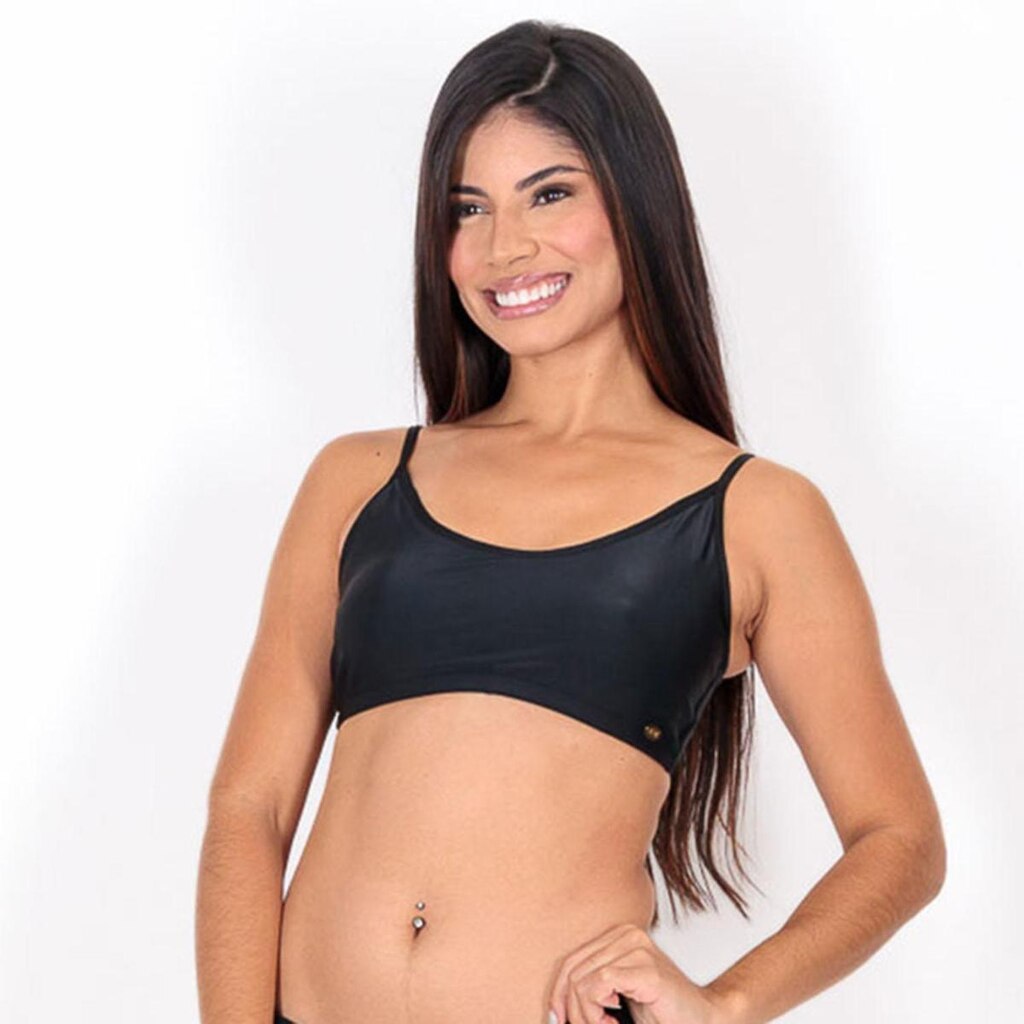 Biquíni Top de Praia Cropped Preto