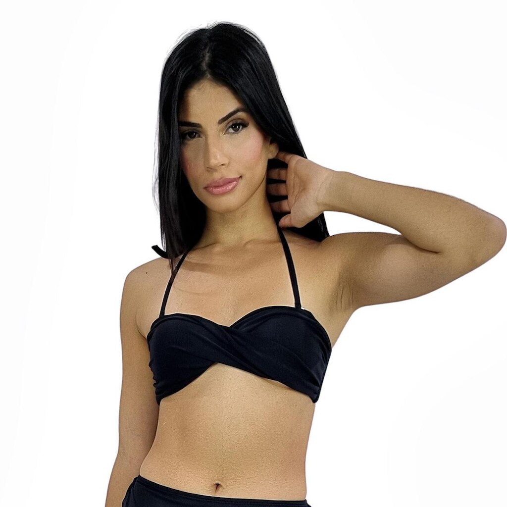 Biquíni Top de Praia Tomara que Caia Preto