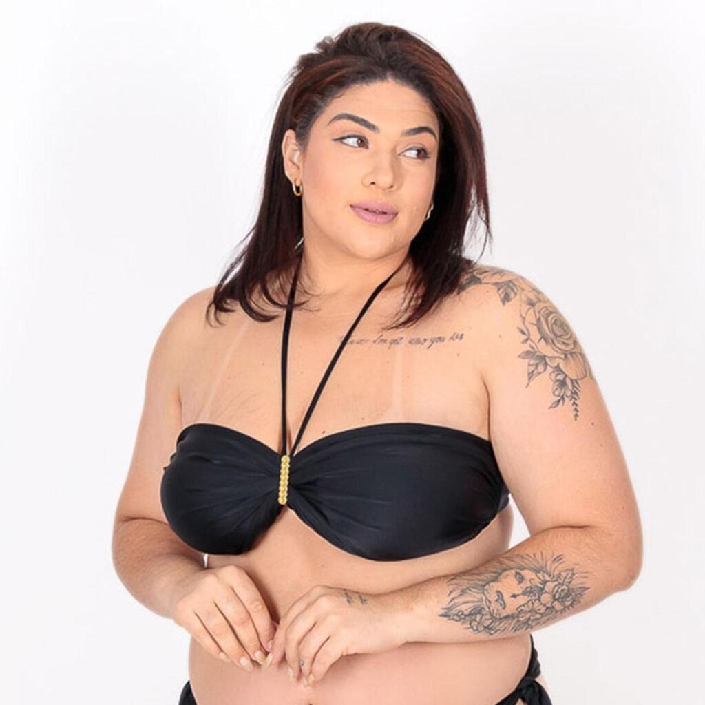 Biquíni Top de Praia Tomara que Caia Preto