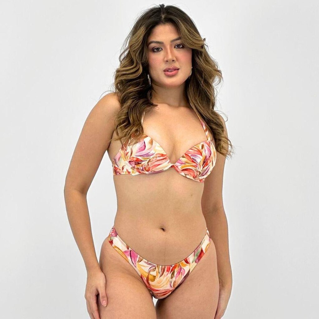 Biquíni Uai Brasil Estampado com Bojo String Feminino