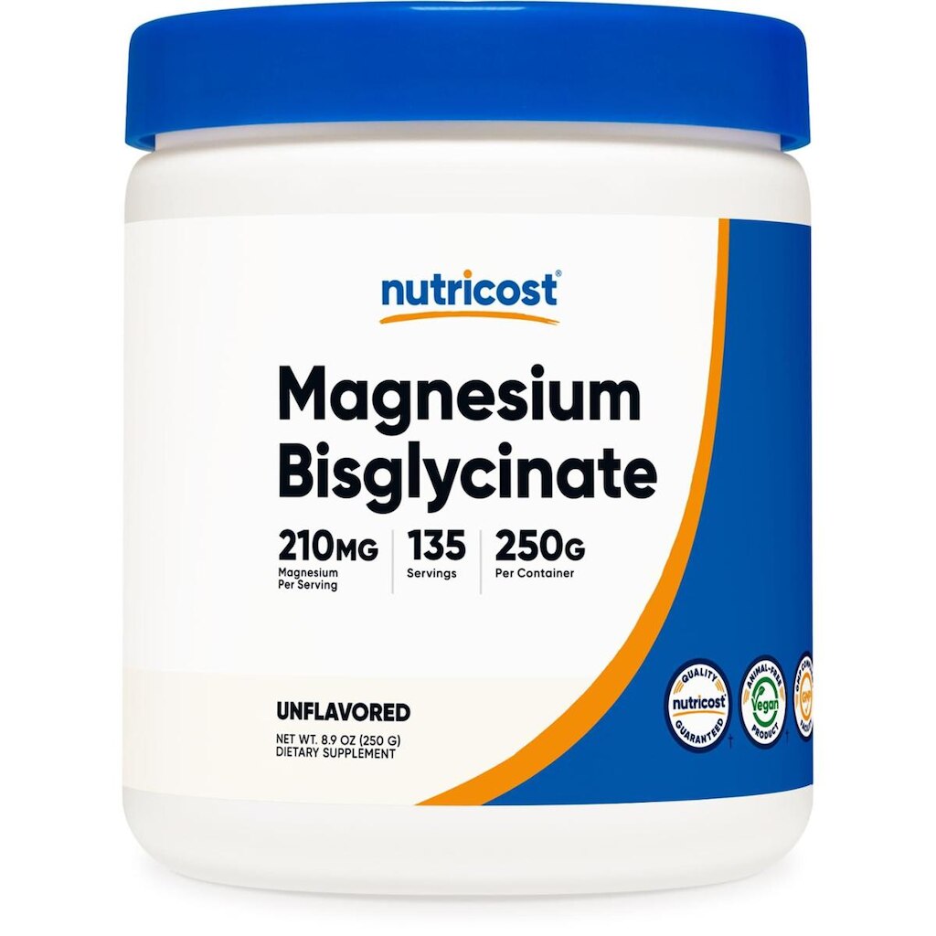 Bisglicinato de magnésio em pó Nutricost 250g sem sabor