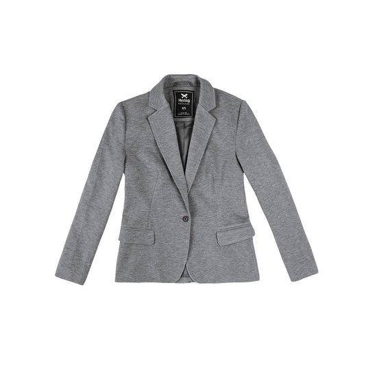 Blazer Básico Feminino Moletom Em Alfaiataria - Cinza