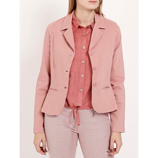 Blazer Bengaline Feminino Rosa - Rosa é boa?