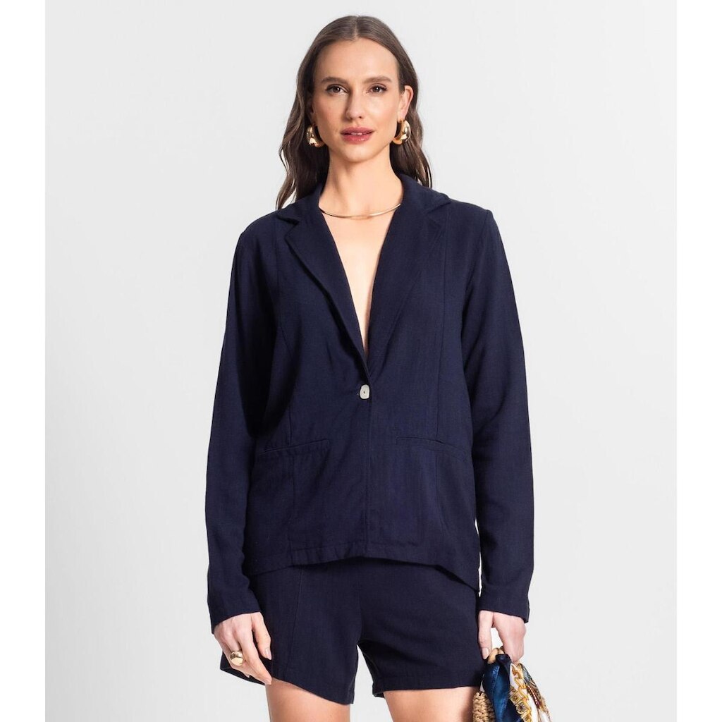 Blazer De Linho Strong Feminino Endless Azul