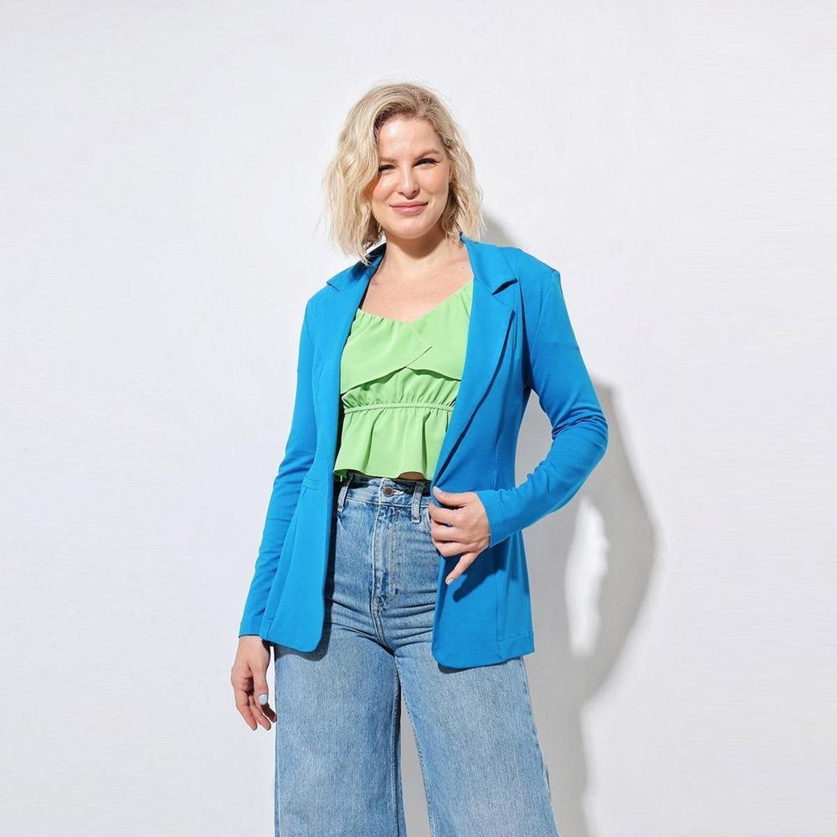 Blazer Eight Brand Alongado Liz Feminino Menor preço em Blazer Eight Brand Alongado Liz Feminino