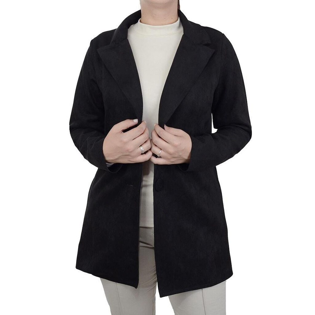 Blazer Feminino Averzzy Suede Preto - 6411
