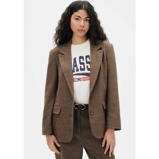 Blazer Feminino Oversized Em Lã