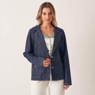 Blazer Jeans Oversized Feminino