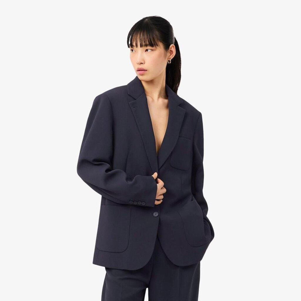 Blazer Lacoste Em Piqué Fluido Feminino