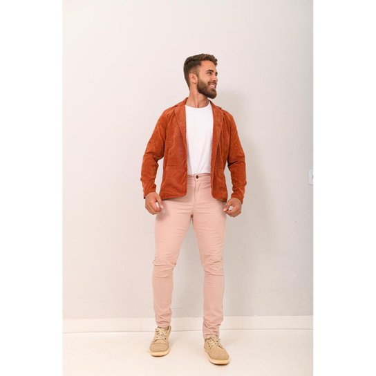 Blazer masculino sim fit moda casual Salmão Netshoes