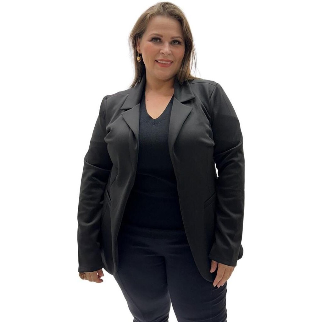 Blazer Simô Manga Longa Plus Size Feminino