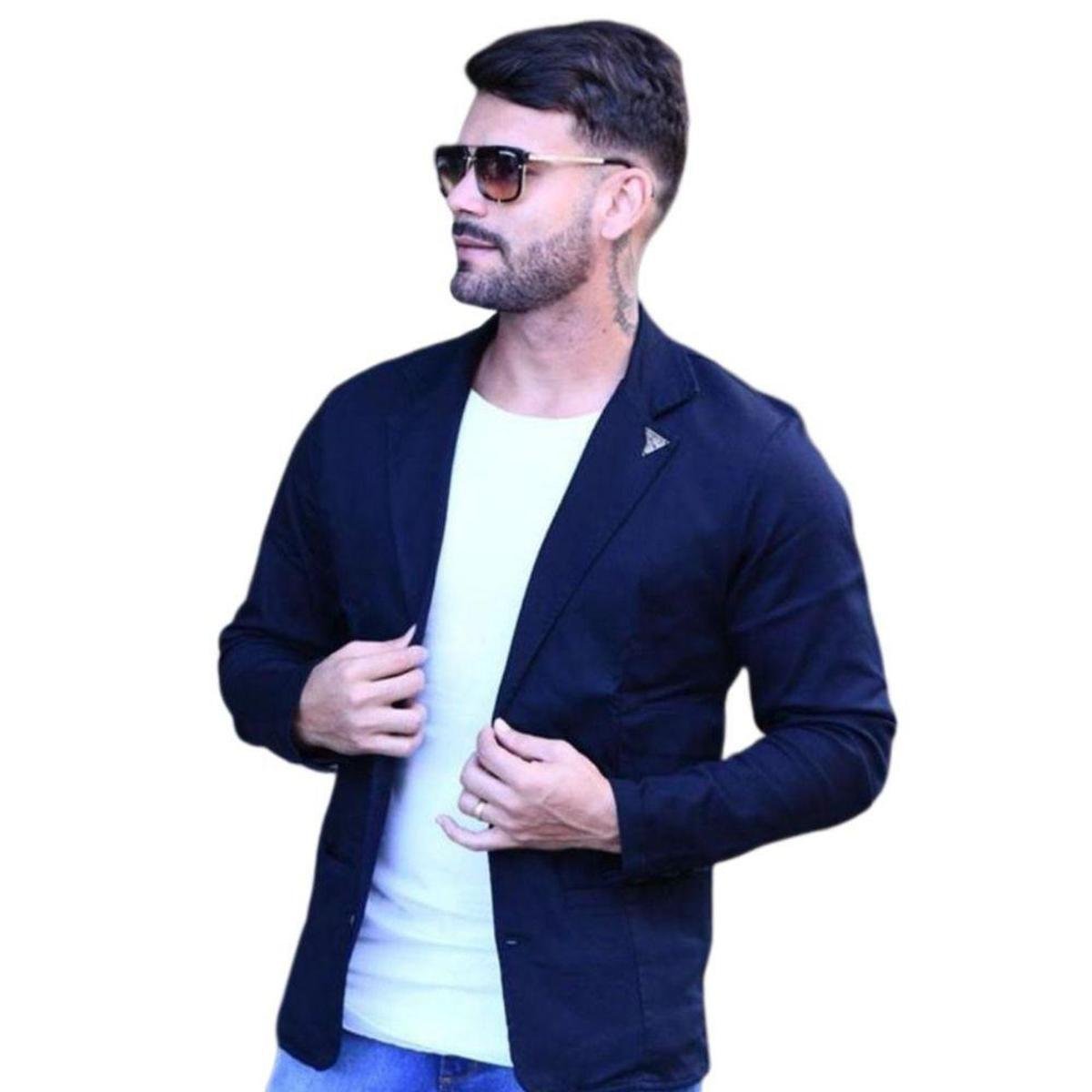Blazer Slim Fit Masculino com Elastano Menor preço em Blazer Slim Fit Masculino com Elastano