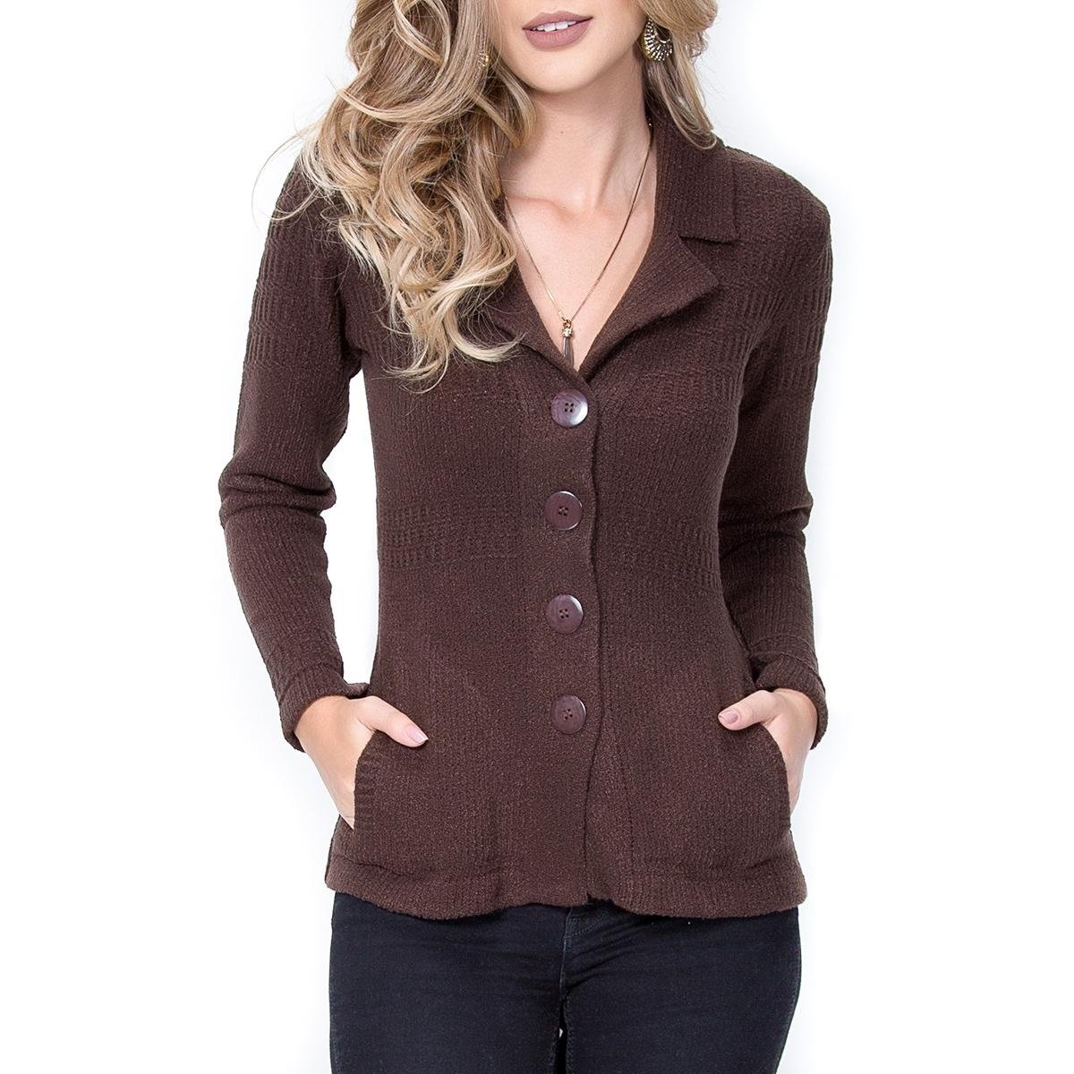 cardigan marrom escuro