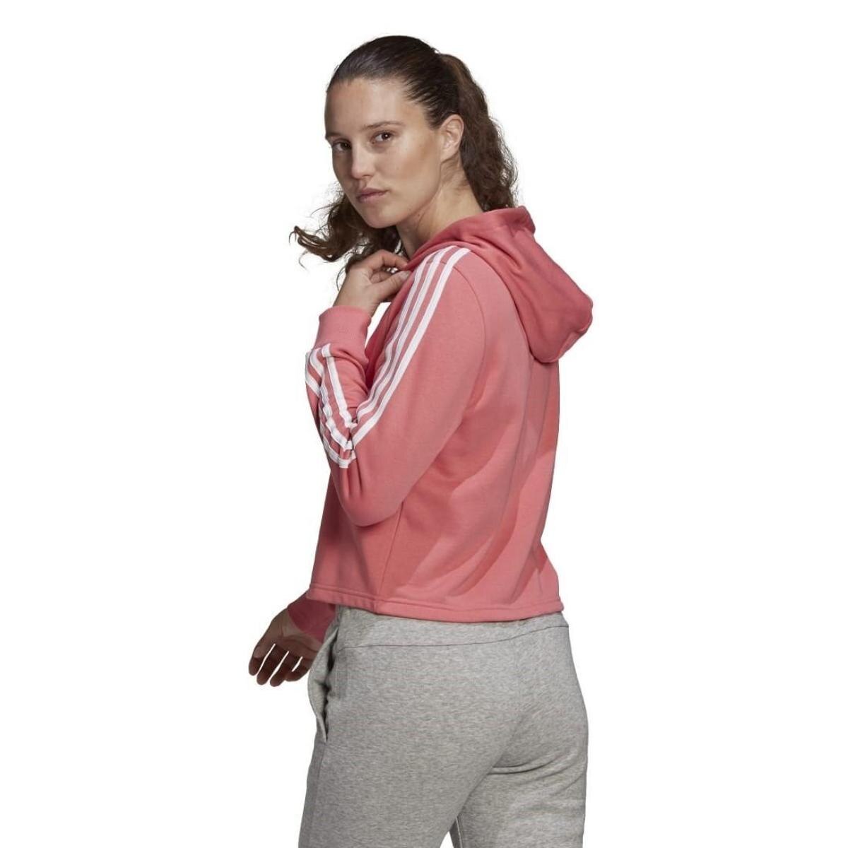 pink adidas cropped moletom com capuz