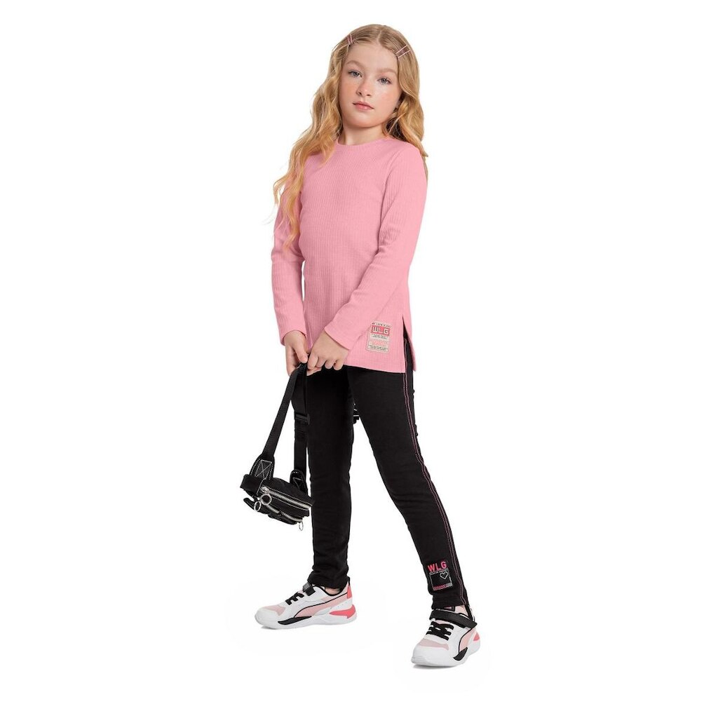 Blusa Alongada com Abertura Lateral Juvenil Gloss
