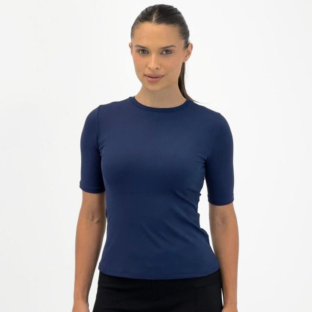Blusa Alpelo Canelada Básica Manga Curta Feminina