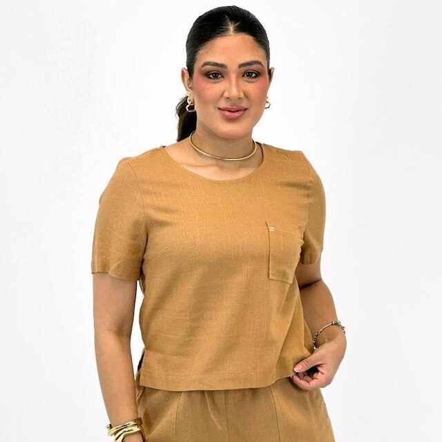 Blusa Alpelo Cropped Manga Curta Feminina