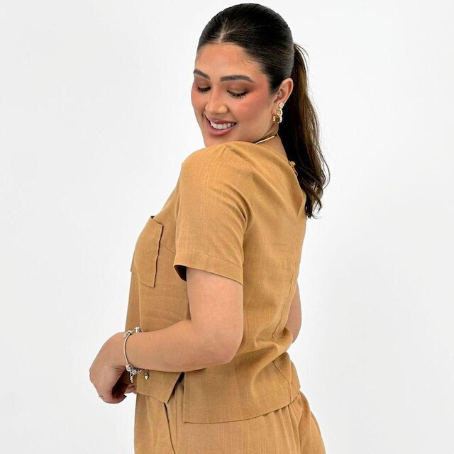 Blusa Alpelo Cropped Manga Curta Feminina
