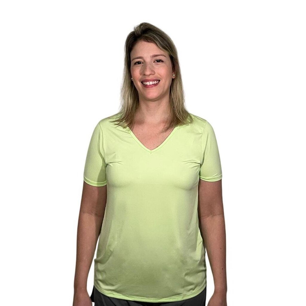 Blusa Amei Sport MC com gola V