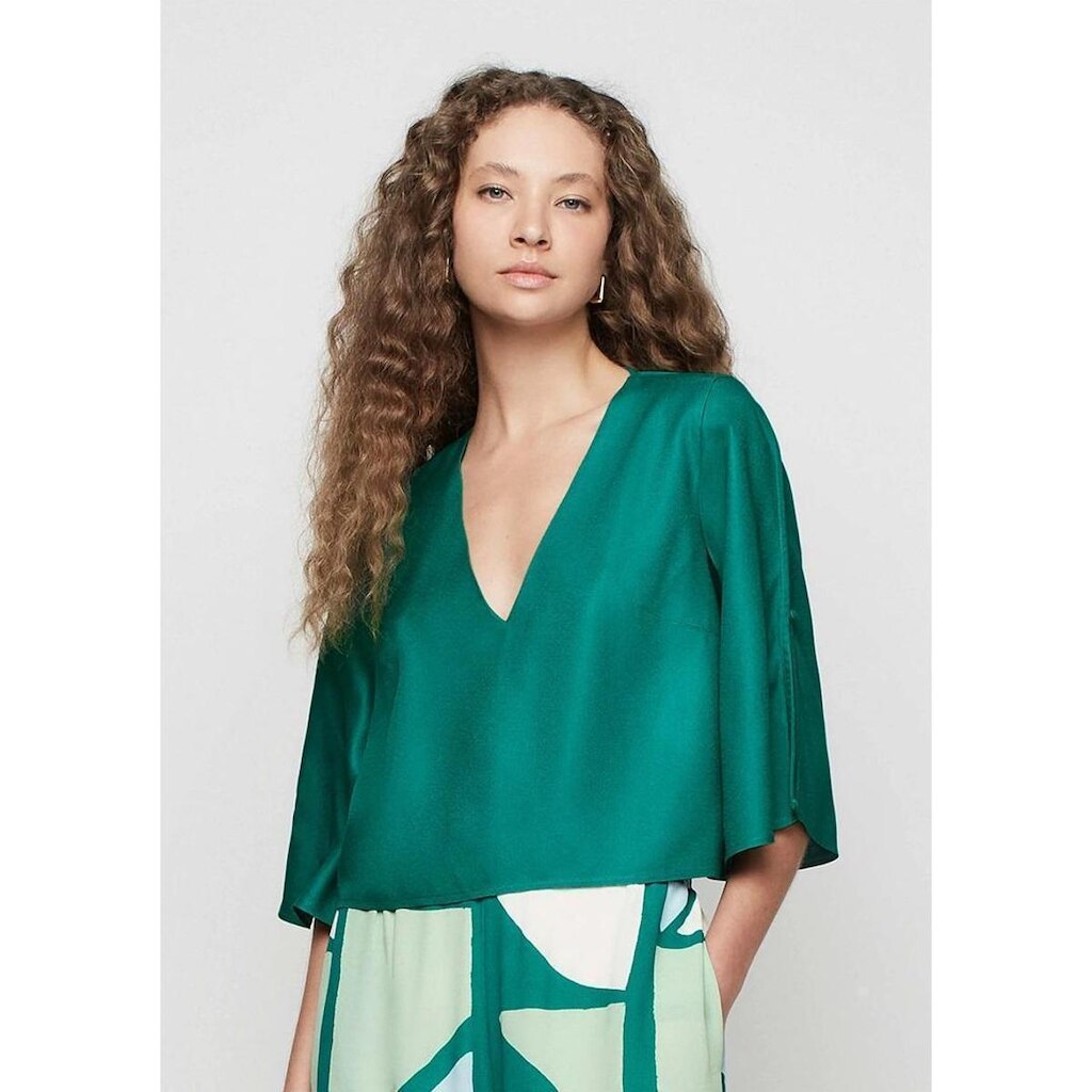 Blusa Ampla Dzarm Decote V Feminina