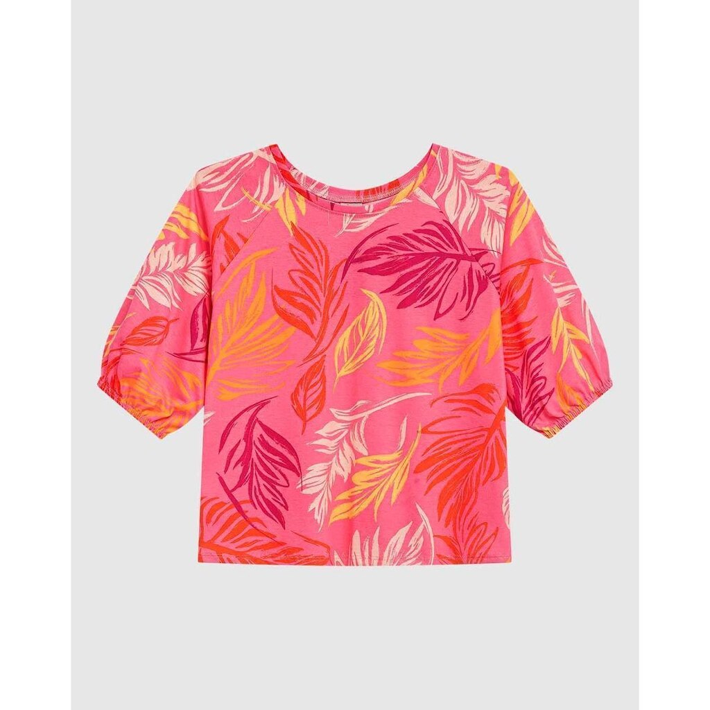 Blusa Ampla Feminina Estampada Em Algodão