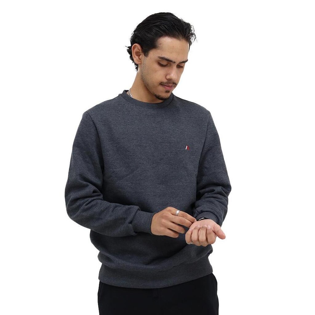 Blusa Applicato Moletom Manga Longa Basica