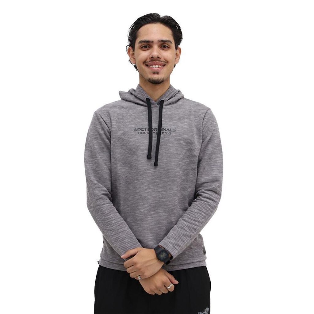 Blusa Applicato Moletom Manga Longa Com Capuz